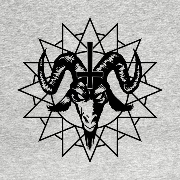 Satanic Goat Head with Chaos Star (black) by Mystic-Land